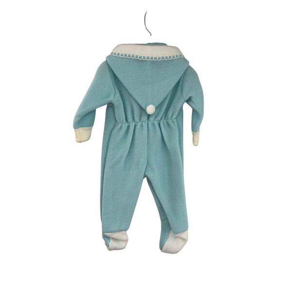 Vintage Cuddler by Doespun Baby Winter Footed Hooded Onesie – Blue & Cream – Siz - Picture 2 of 16